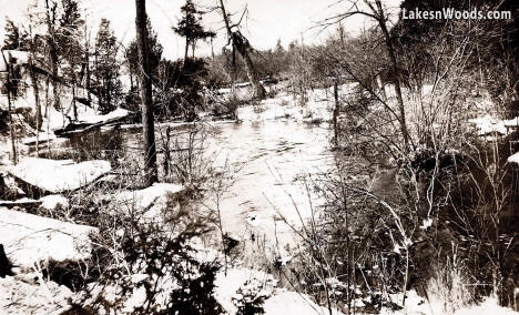 Winter scene along Beaver Creek, Le Roy Minnesota, 1921