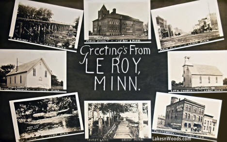 Multiple scenes, Leroy Minnesota, 1910s