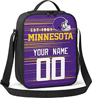 Minnesota Lunch Bag with Custom Name and Number 