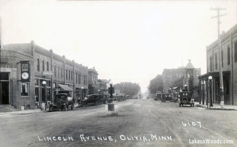 Lincoln Avenue, Olivia Minnesota, 1920s