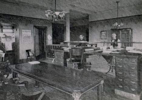 County Auditor's office in the Renville County Courthouse, Olivia Minnesota, 1904