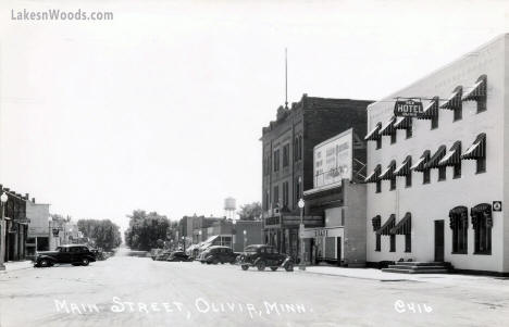 Main Street, Olivia Minnesota, 1930s