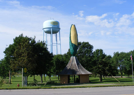 Water tower and giant corn cob, Olivia, Minnesota, 2011
