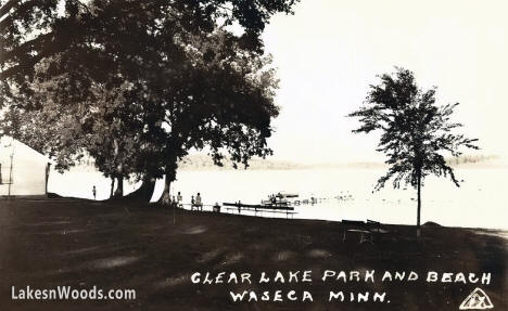 Clear Lake Park and Beach, Waseca Minnesota, 1937