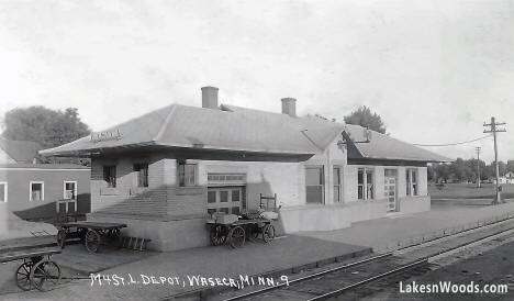 Minneapolis and St. Louis Railroad Depot, Waseca Minnesota, 1920