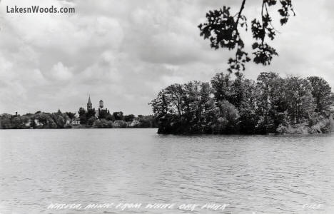 View of Waseca Minnesota from White Oak Park, 1957