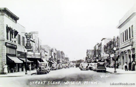 Street scene, Waseca Minnesota, 1940s